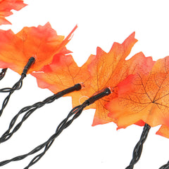 Solar Powered 6.5M 30LED Maple Leaves Garland Fairy Lights for Outdoor Garden and Lawn
