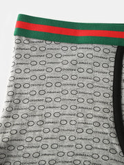 Atmungsaktive, dünne, U-konvexe Boxershorts für Herren aus Modal-Stretch mit Aufdruck