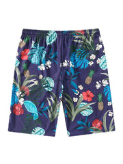 Urlaubs-Shorts mit Kordelzug und tropischem Print für Herren – Lockere Passform