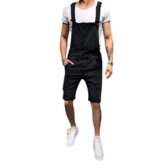 Kurzer, lässiger Jeans-Overall für Herren im Slim Fit