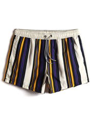 Schnelltrocknende Strandshorts für Herren mit mehrfarbigen Streifen und Kordelzug