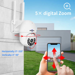 HD 3MP 5x Zoom WIFI-IP-Außenkamera, Nachtsicht in Farbe, PTZ, IP66 wasserdicht, 2MP Speed-Überwachungskamera