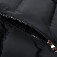 Herren Daunen Baumwolle gepolstert Stehkragen Casual Dicker Weste Mantel - Einfarbig