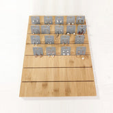 Finished Bamboo Wooden Earring Studs Display Stand Jewelry Organizer Board