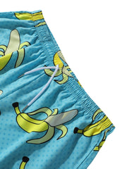 Boardshorts für Herren mit Bananen-Print – lockere Passform, Strandmode mit weitem Bein
