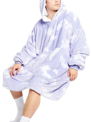 Lockerer Kapuzenpullover mit Batikmuster und Fleecefutter für Herren mit Kängurutasche