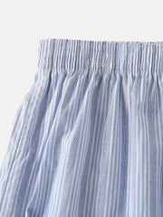 Herren-Boxershorts aus 100 % Baumwolle, bunt, gestreift, lockere Passform, elastischer Bund, atmungsaktiv