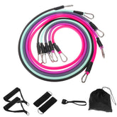 11-teiliges Widerstandsbänder-Set – Naturkautschuklatex für Yoga, Pilates, Workout – Elastisches Trainingsseil, Fitness-Zugschnur