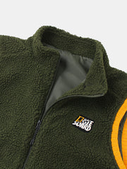 Ärmellose Weste aus Samt für Herren mit Stehkragen, Reißverschluss vorne und Tasche