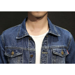 Slim Fit Jeansjacke für Herren mit Umlegekragen – Freizeitkleidung für Frühling/Herbst