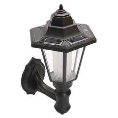 Hexagon Solar Wall-Mount LED Lantern Light - Waterproof Outdoor Garden Lamp