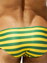 Gestreifte Bikiniunterwäsche für Herren mit niedriger Taille – Chinlon, Skinny Fit, Homewear