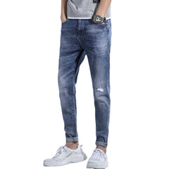 Slim Fit Stretchhose mit Löchern für Herren - Lange Länge
