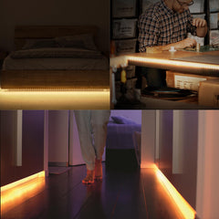 2m RGBW Smart APP Control Strip Light Kit with EU Plug + 2x 1m LED Strip Light Extensions