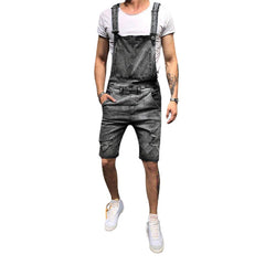 Kurzer, lässiger Jeans-Overall für Herren im Slim Fit