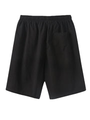 Einfarbige Freizeitshorts für Herren mit elastischem Bund und Kordelzug - bequem und stilvoll
