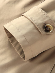 Herrenmantel mit Plüschfutter, warm, Knopfleiste vorne, Revers, lässig, schräge Tasche