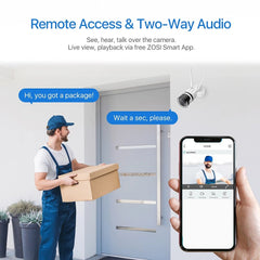 5MP HD-WLAN-Außenkamera: KI-Personenerkennung, Farbnachtsicht, 2-Wege-Audio, wasserdicht, kabellose CCTV-IP-Kamera