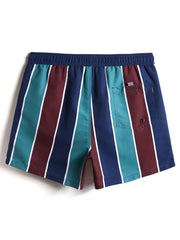 Gestreifte, schnelltrocknende Strandshorts für Herren mit Kordelzug und Tasche