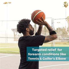 Premium Elbow Brace for Tendonitis & Golfers Elbow - Compression Arm Band for Weightlifting, Fits Up to 165.35LB