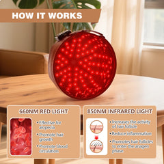Wireless Red Light Therapy Cap for Hair Regrowth, 120 LEDs 660nm 850nm Infrared Hat for Anti-Hair Loss & Thicker Hair