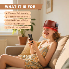 Wireless Red Light Therapy Cap for Hair Regrowth, 120 LEDs 660nm 850nm Infrared Hat for Anti-Hair Loss & Thicker Hair