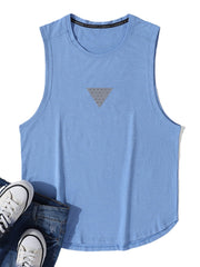 Ärmelloses, schnelltrocknendes, atmungsaktives Tanktop für Herren mit Symbolmuster