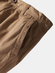 Lässige Cargohose für Herren aus 100 % Baumwolle, einfarbig, mit Reißverschluss