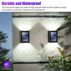 2Pcs Solar LED Wall Lights for Outdoor Deck, Garden, Patio, Pathway, Stairs, Fence