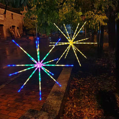 LED-Starburst-Lichterkette – DIY-Feuerwerksstrahl, Weihnachtsgirlande, Festivaldeko, ferngesteuerte Lichterkette