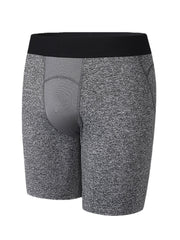 Einfarbige, elastische, schmale, schnelltrocknende Fitness-Shorts für Herren mit Netzstoff im Schritt