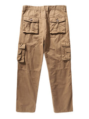 Lässige Cargohose für Herren aus 100 % Baumwolle, einfarbig, mit Reißverschluss