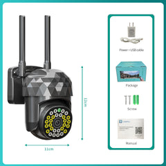 HD 2MP WiFi IP-Kamera – wasserdicht, Infrarot, Vollfarb-Nachtsicht, Sicherheitskamera mit 28 Lichtern