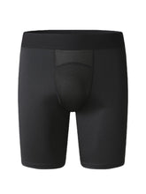 Einfarbige, elastische, schmale, schnelltrocknende Fitness-Shorts für Herren mit Netzstoff im Schritt