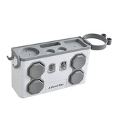 Multifunktionaler Zahnbürstenhalter mit automatischem Zahnpastaspender und Haartrocknerablage