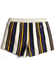 Schnelltrocknende Strandshorts für Herren mit mehrfarbigen Streifen und Kordelzug