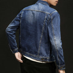 Slim Fit Jeansjacke für Herren mit Umlegekragen – Freizeitkleidung für Frühling/Herbst