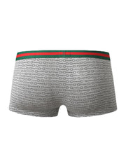 Atmungsaktive, dünne, U-konvexe Boxershorts für Herren aus Modal-Stretch mit Aufdruck