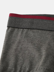 Men's Breathable Cotton Boxers with Antibacterial Pouch and Contrast Waistband