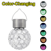 Solarbetriebenes Farbwechsel-Kristallkugel-Nachtlicht - Wasserdichtes Hängendes Gartenlampen-Dekor