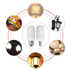 E27 E14 2.7W LED Flame Effect Corn Light Bulb - Simulated Fire Lamp for Home, AC85-265V