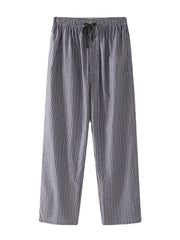 Gestreifte Pyjamahose für Herren mit Kordelzug und Tasche, lässig, für zu Hause