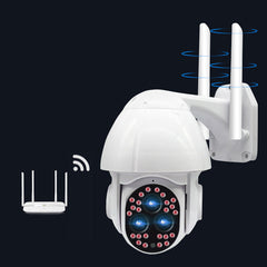 24 LED 1080P PTZ-Außenkamera mit 3HD-Objektiven, Nachtsicht, 4-fachem Zoom, Zwei-Wege-Audio, 355-Grad-Drehung