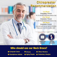 Adjustable Cervical Neck Traction Device for Pain Relief, Inflatable Neck Stretcher & Pillow