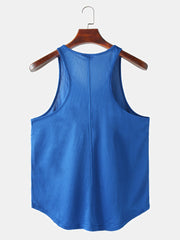 Fitness-Workout-Tanktops für Herren – Rundhalsausschnitt, bedrucktes Design
