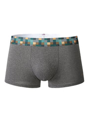 Einfarbige, dünne, atmungsaktive Modal-Boxershorts für Herren mit elastischem Bund und Patchwork im Schritt - Home Comfy
