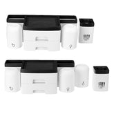 Wandmontierter Zahnbürstenständer mit Mundwasserbecher, 2 Schubladen und Zahnpasta-Extruder - Lochfreie Installation