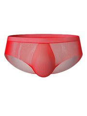 Durchsichtige, atmungsaktive Herren-Home-Slips in Volltonfarbe mit mittlerer Taille und voller Hüfte