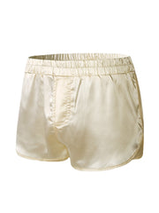 Einfarbige Seiden-Boxershorts für Herren – atmungsaktiv, leicht, elastischer Bund, lockere Passform