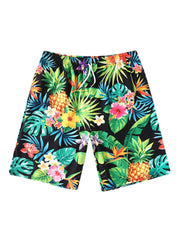 Urlaubs-Shorts mit Kordelzug und tropischem Ananas-Print für Herren – Mittellange
